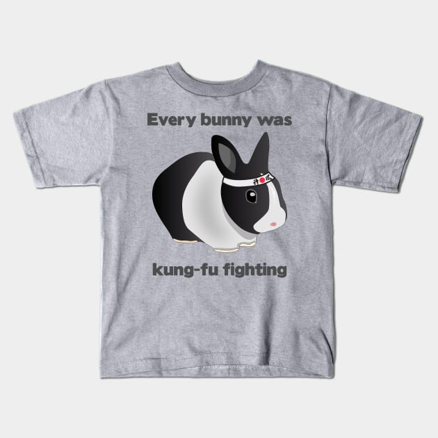 Every Bunny was Kung Fu Fighting Kids T-Shirt by MaxVDesign